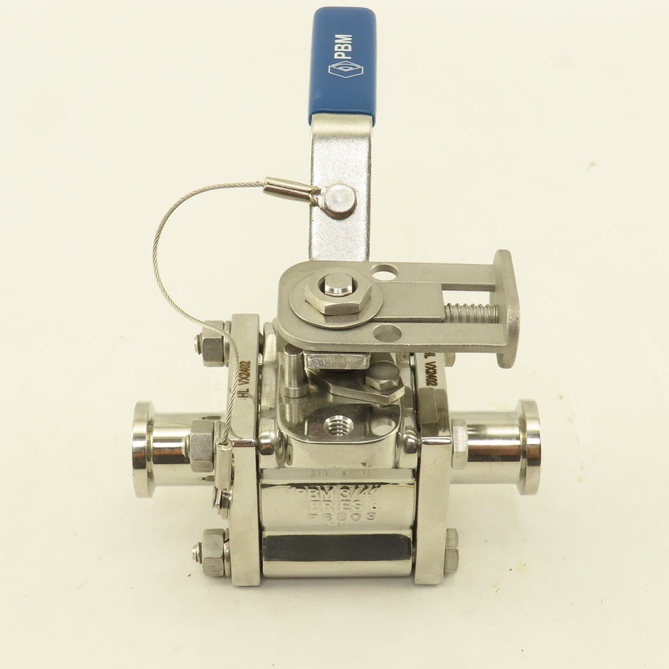 PBM SIHLD6X-9---04C 3/4" Sanitary Stainless Steel Locking Handle Ball Valve