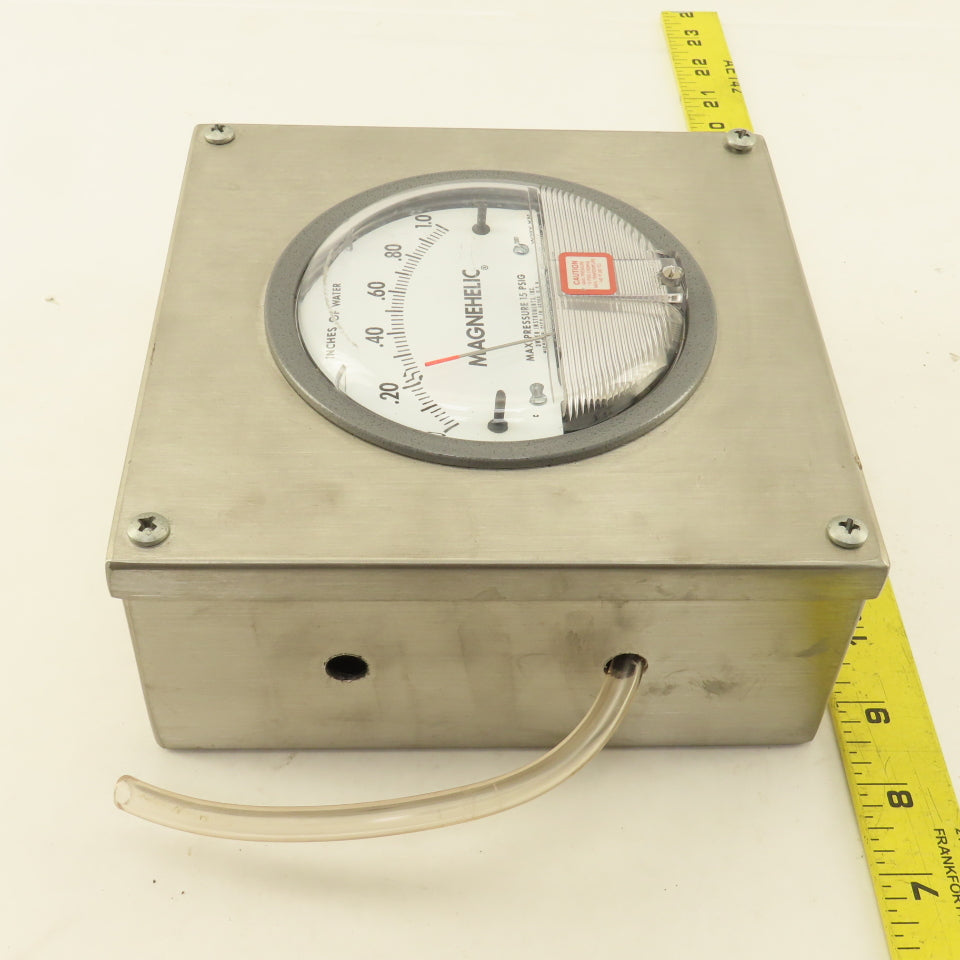 Dwyer Magnehelic 1-1.0 "W.C Differential Pressure Gauge 15PSI Stainless Steel