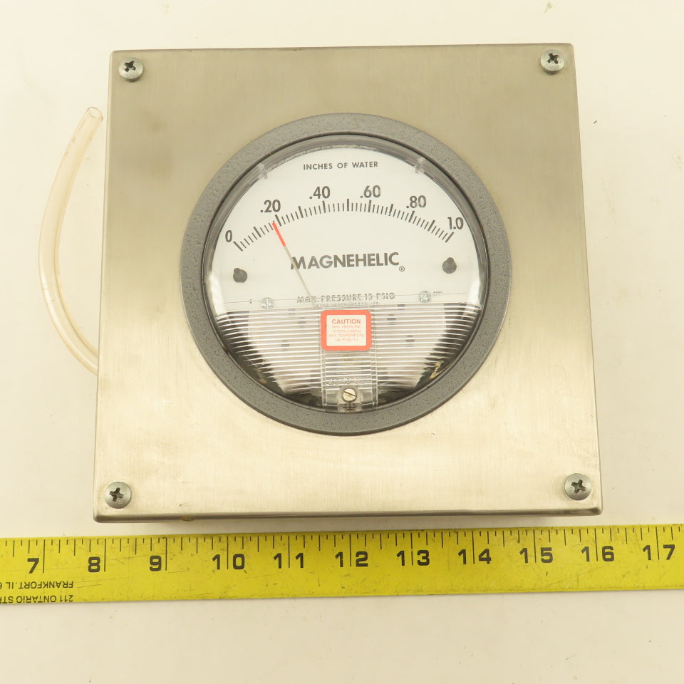 Dwyer Magnehelic 1-1.0 "W.C Differential Pressure Gauge 15PSI Stainless Steel