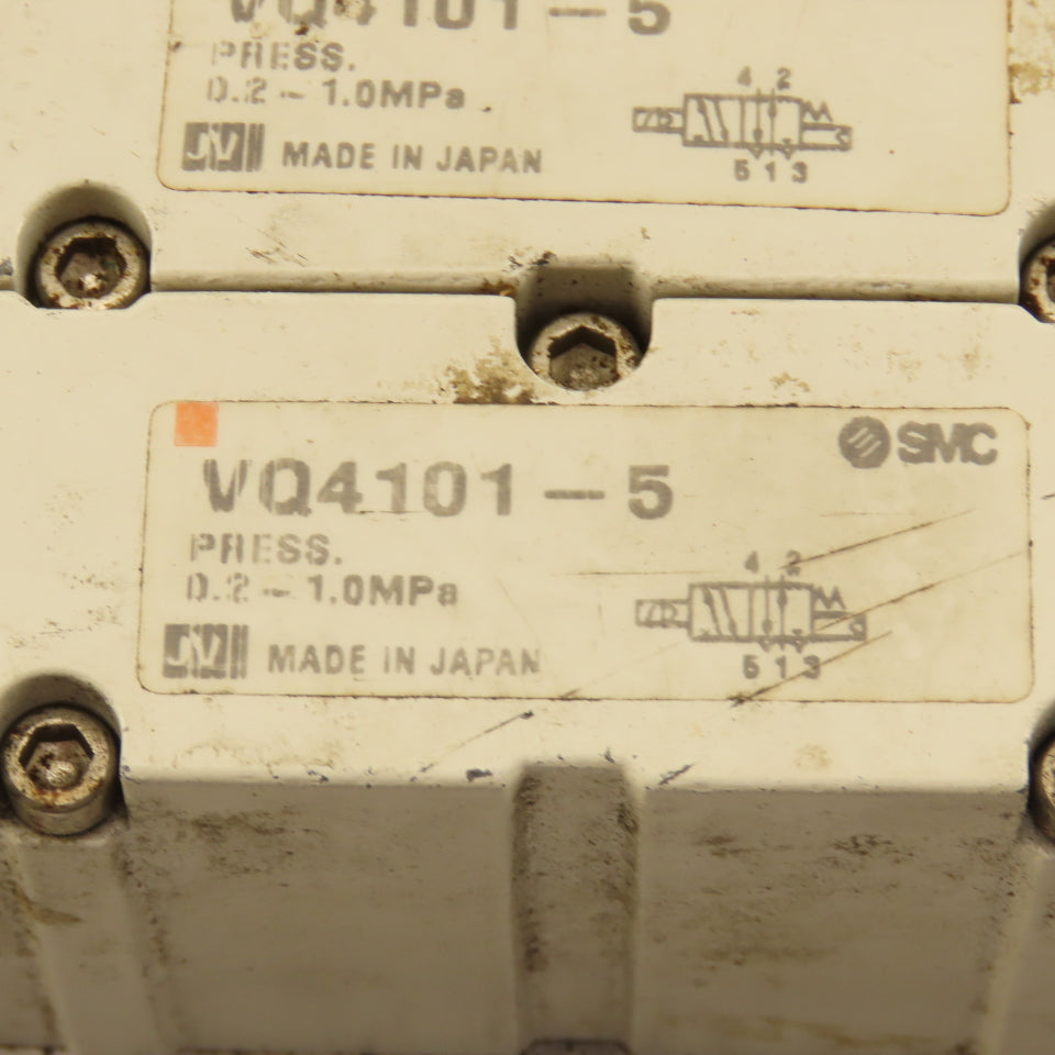 SMC VQ4101-5 2 Position Single Solenoid Pneumatic Valve Bank 24VDC Coil
