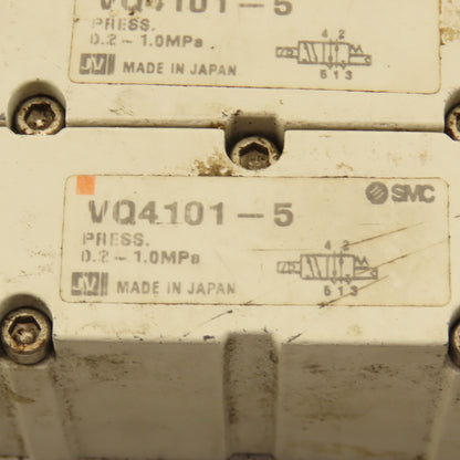 SMC VQ4101-5 2 Position Single Solenoid Pneumatic Valve Bank 24VDC Coil