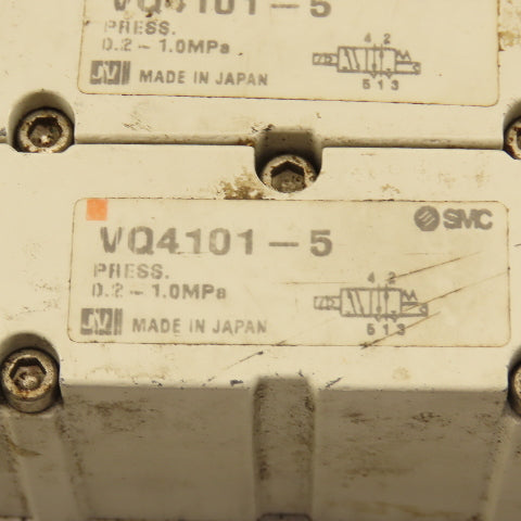 SMC VQ4101-5 2 Position Single Solenoid Pneumatic Valve Bank 24VDC Coil
