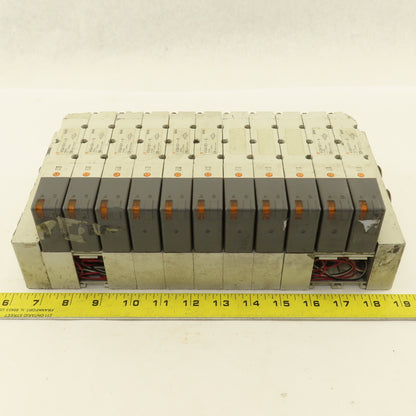 SMC VQ4101-5 2 Position Single Solenoid Pneumatic Valve Bank 24VDC Coil
