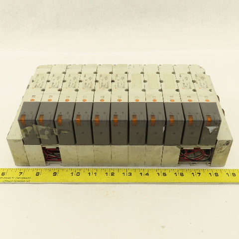 SMC VQ4101-5 2 Position Single Solenoid Pneumatic Valve Bank 24VDC Coil