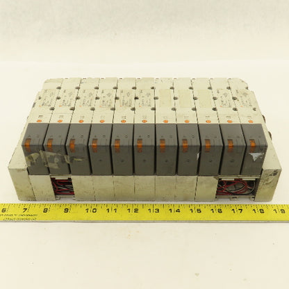 SMC VQ4101-5 2 Position Single Solenoid Pneumatic Valve Bank 24VDC Coil