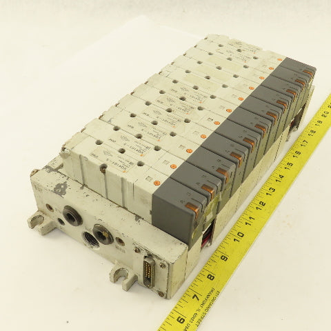 SMC VQ4101-5 2 Position Single Solenoid Pneumatic Valve Bank 24VDC Coil