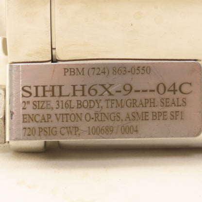 PBM SIHLH6X-9---04C 2" Stainless Steel Sanitary Locking Lever Ball Valve 720PSI