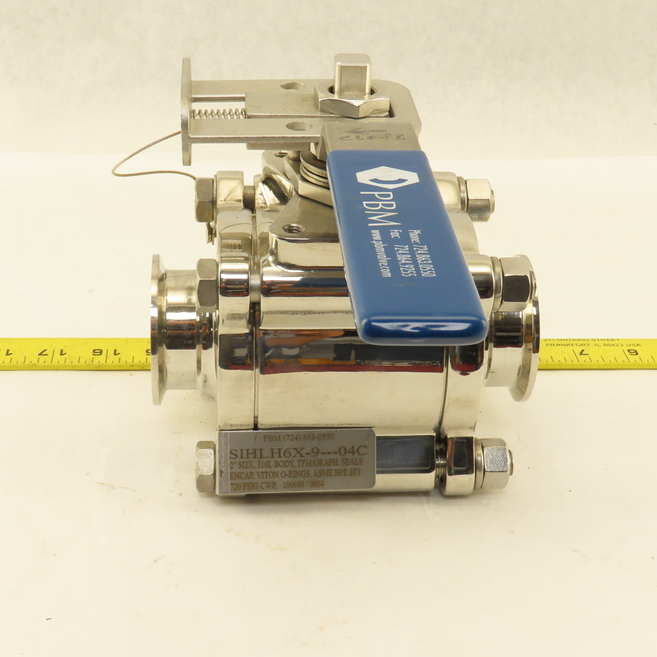 PBM SIHLH6X-9---04C 2" Stainless Steel Sanitary Locking Lever Ball Valve 720PSI