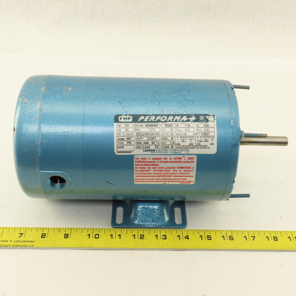 FHP M099462 Performa + 1/2Hp 1075RPM 115/230V 1Ph AC Motor