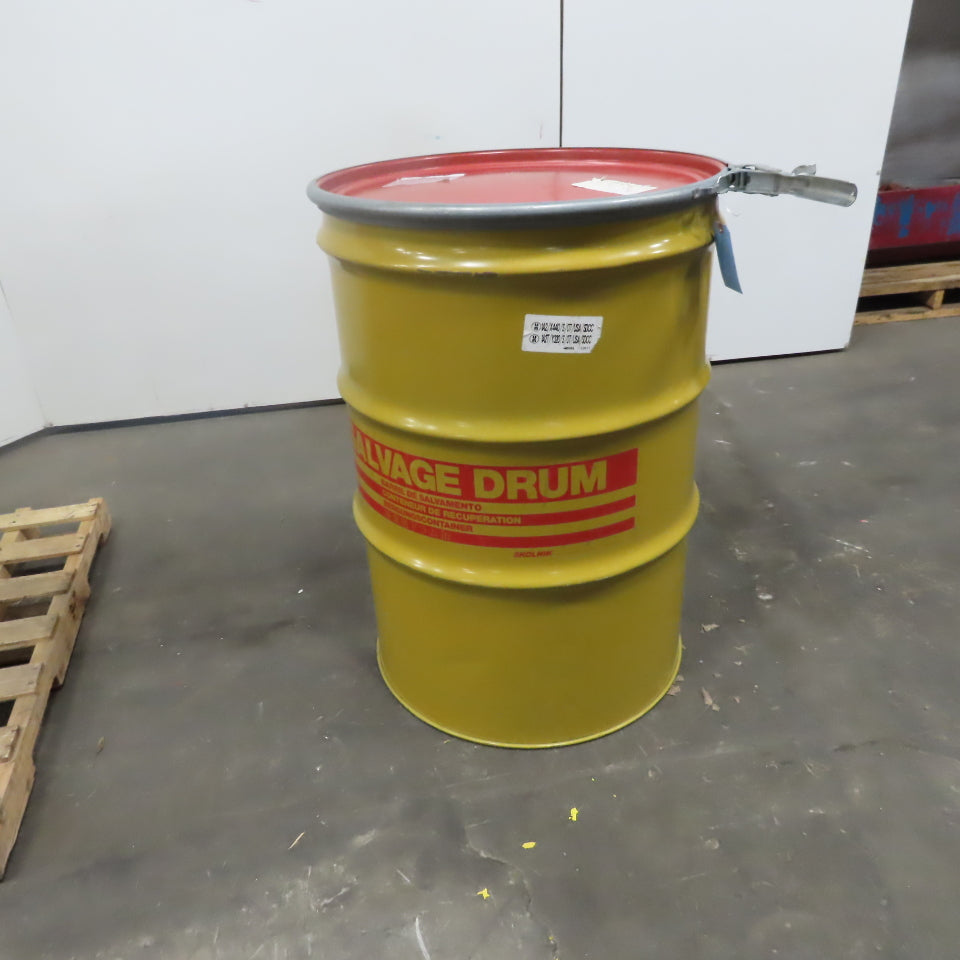 Skilnik 55 Gallon Open Head Coated Carbon Steel Salvage Transport Overpack Drum