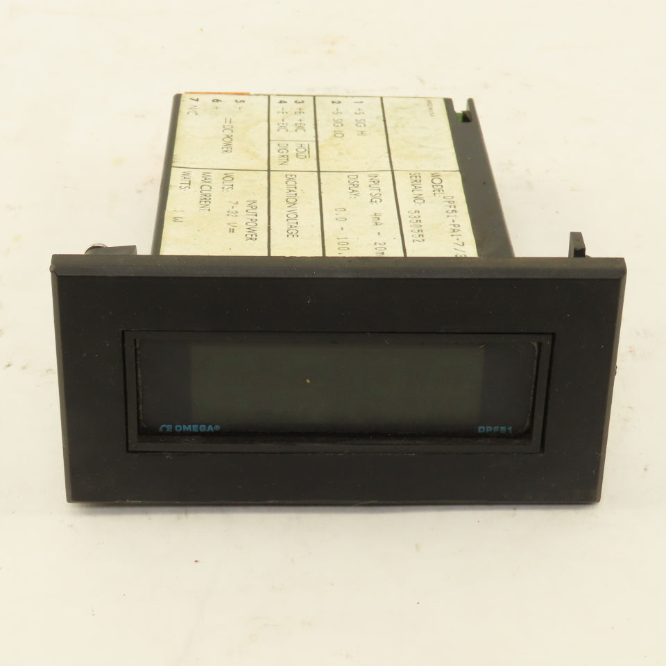 Omega DPF51-PA1-7/32-GR Mini Size Digital Panel Meter 3-1/2 Digit 7-32V