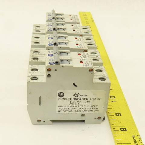 Allen Bradley 1492-SPU Single Pole Circuit Breakers Two Each 5A, 10A, 15A, 20A