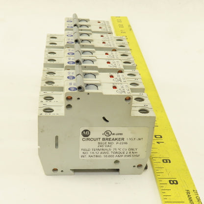 Allen Bradley 1492-SPU Single Pole Circuit Breakers Two Each 5A, 10A, 15A, 20A