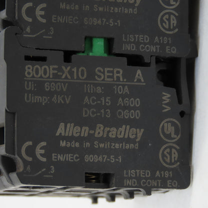 Allen Bradley 3 Position Keyed Selector Switch 600V 10A