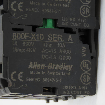 Allen Bradley 3 Position Keyed Selector Switch 600V 10A