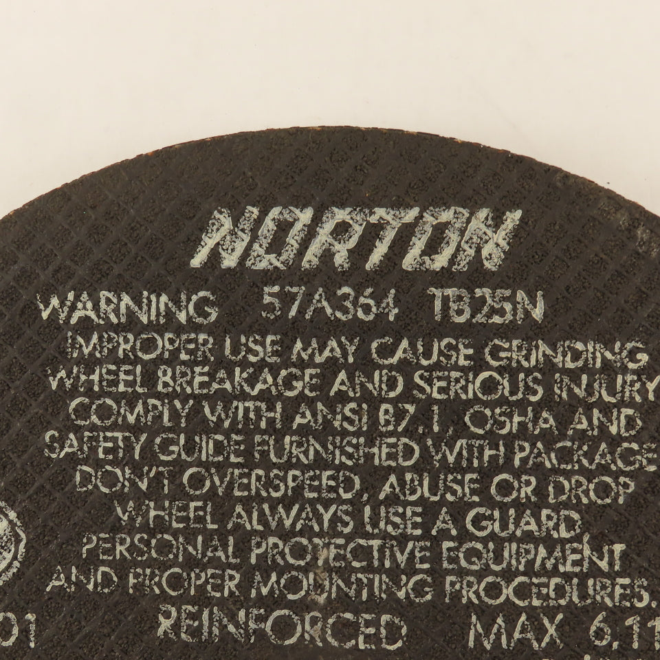 Norton 57A364 TB24N 10" Abrasive Cut Off Wheel 7/8" Arbor 6110 RPM .075 Lot Of 7