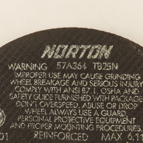 Norton 57A364 TB24N 10" Abrasive Cut Off Wheel 7/8" Arbor 6110 RPM .075 Lot Of 7