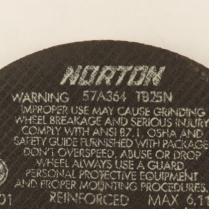 Norton 57A364 TB24N 10" Abrasive Cut Off Wheel 7/8" Arbor 6110 RPM .075 Lot Of 7