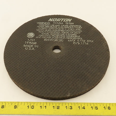 Norton 57A364 TB24N 10" Abrasive Cut Off Wheel 7/8" Arbor 6110 RPM .075 Lot Of 7