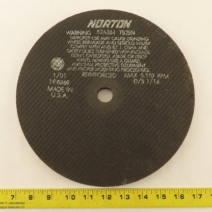 Norton 57A364 TB24N 10" Abrasive Cut Off Wheel 7/8" Arbor 6110 RPM .075 Lot Of 7