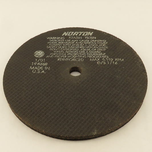 Norton 57A364 TB24N 10" Abrasive Cut Off Wheel 7/8" Arbor 6110 RPM .075 Lot Of 7
