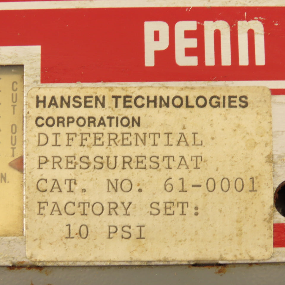 Penn 61-0001 Differential Pressure Gauge 8/70PSI