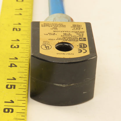 Parker 20F24C2172AAF4C05 Solenoid Valve Coil 120V Wired To Extension 25'