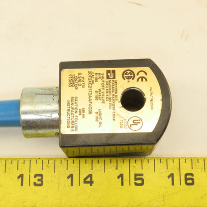 Parker 20F24C2172AAF4C05 Solenoid Valve Coil 120V Wired To Extension 25'