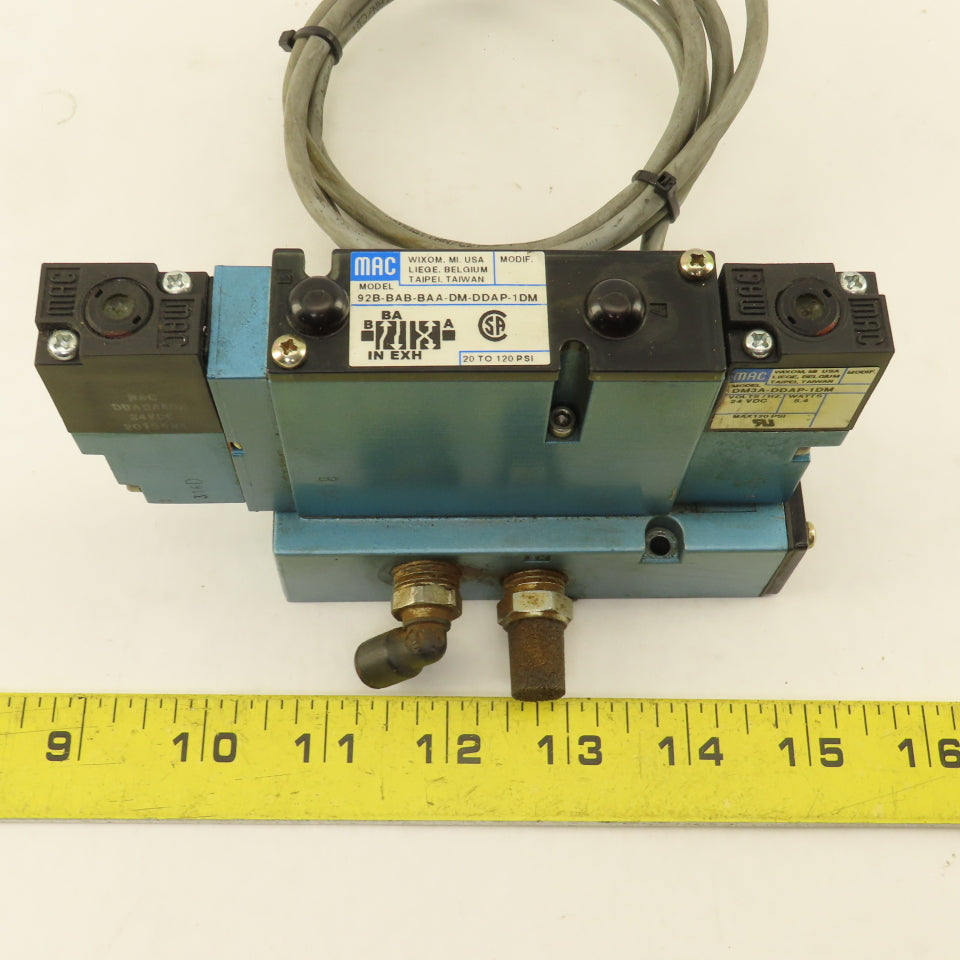 MAC Mac 92B-BAB-BAA-DM-DDAP-1DM 2 Position Double Solenoid Pneumatic Valve 24VDC