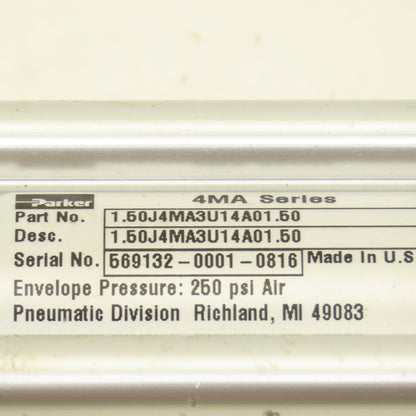Parker 1.50J4MA3U14A01.50 1-1/2" Bore x 1-1/2" Stroke Double Acting Air Cylinder