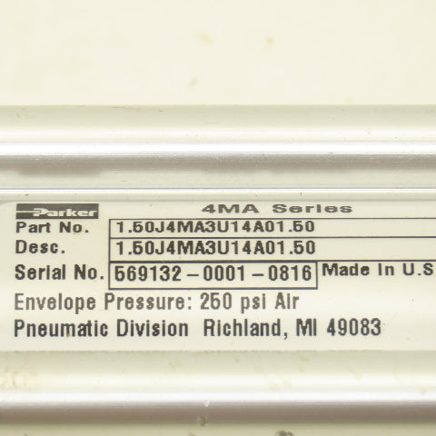 Parker 1.50J4MA3U14A01.50 1-1/2" Bore x 1-1/2" Stroke Double Acting Air Cylinder
