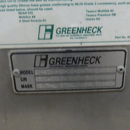 Greenheck 20"  Stainless Steel Belt Driven Centrifugal Fan Blower 1Hp 3Ph