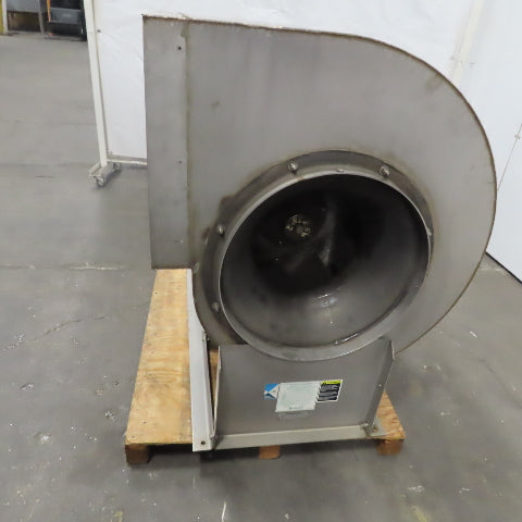 Greenheck 20"  Stainless Steel Belt Driven Centrifugal Fan Blower 1Hp 3Ph