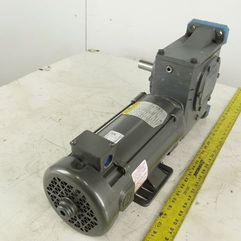 Baldor Boston Gear 17.5:1 Ratio 100RPM 90V 1Hp Right Angle DC Gear Motor