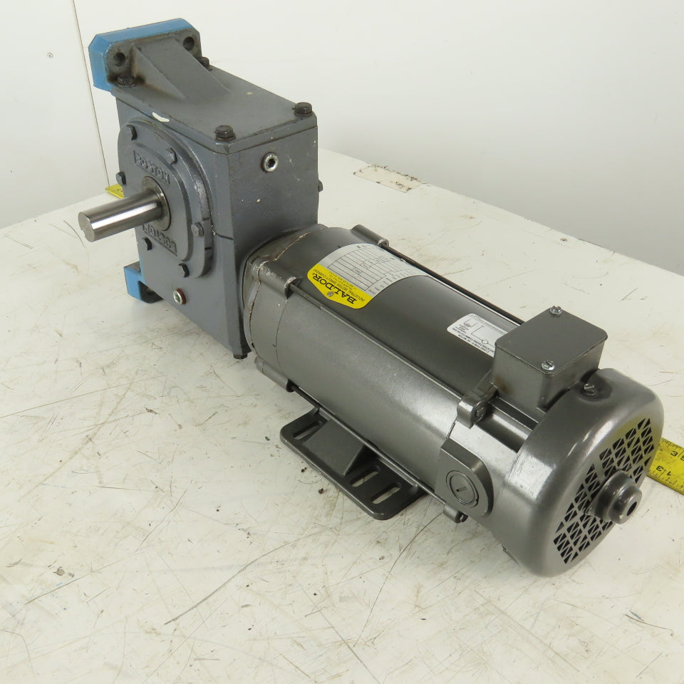Baldor Boston Gear 17.5:1 Ratio 100RPM 90V 1Hp Right Angle DC Gear Motor