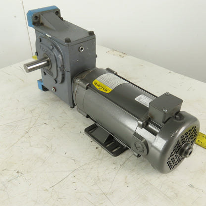 Baldor Boston Gear 17.5:1 Ratio 100RPM 90V 1Hp Right Angle DC Gear Motor