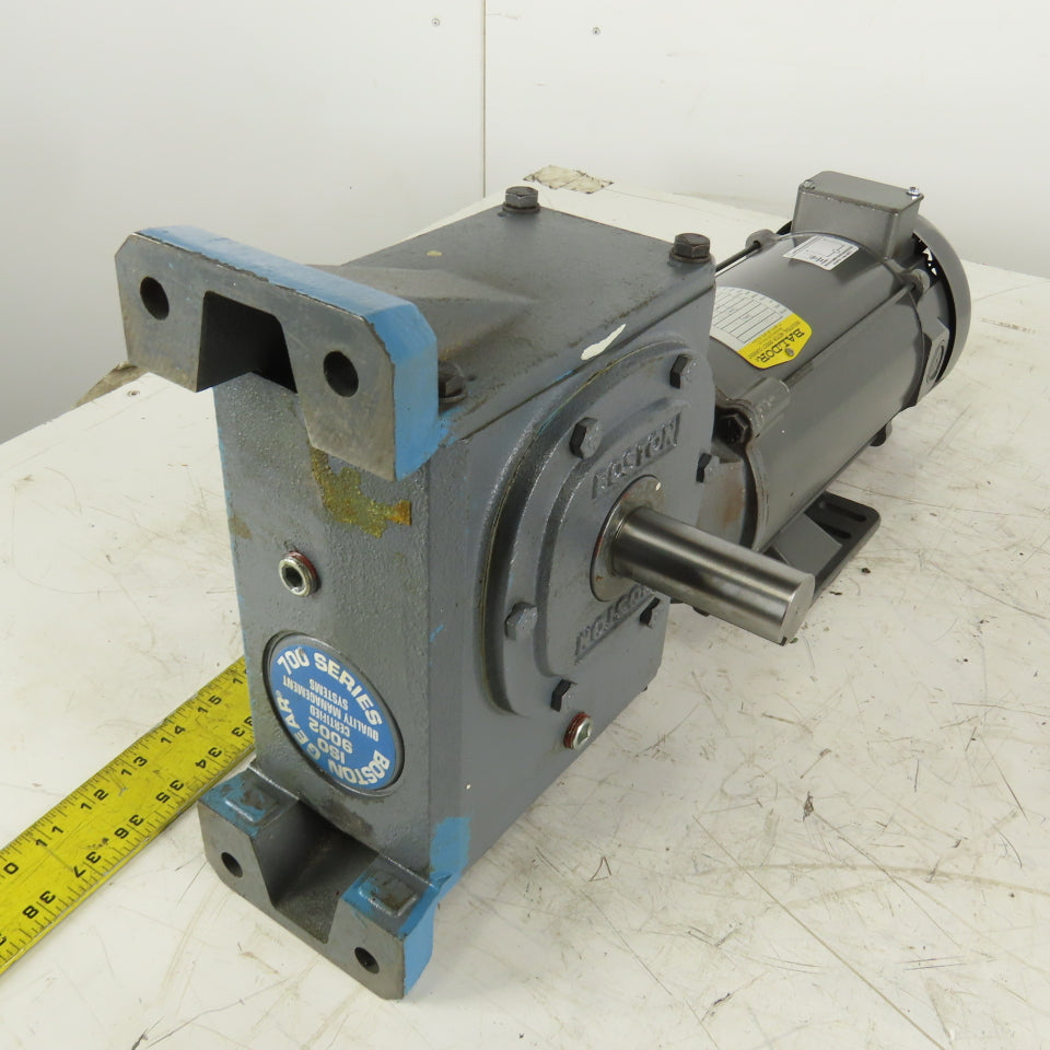 Baldor Boston Gear 17.5:1 Ratio 100RPM 90V 1Hp Right Angle DC Gear Motor