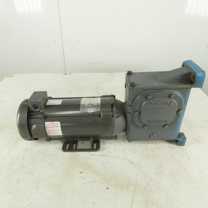 Baldor Boston Gear 17.5:1 Ratio 100RPM 90V 1Hp Right Angle DC Gear Motor