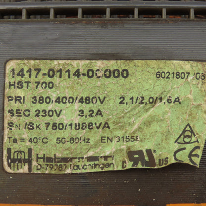 Habermann HST700 308/400/480V Primary 230V Sec 3.2A Transformer