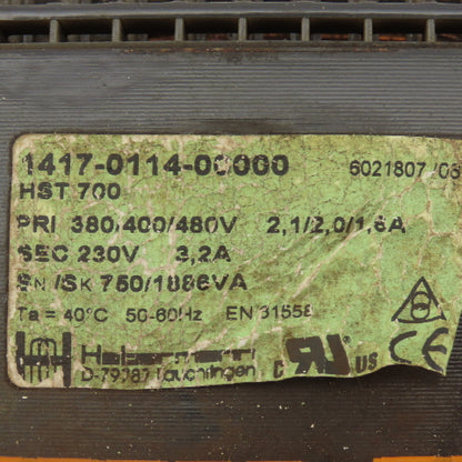 Habermann HST700 308/400/480V Primary 230V Sec 3.2A Transformer