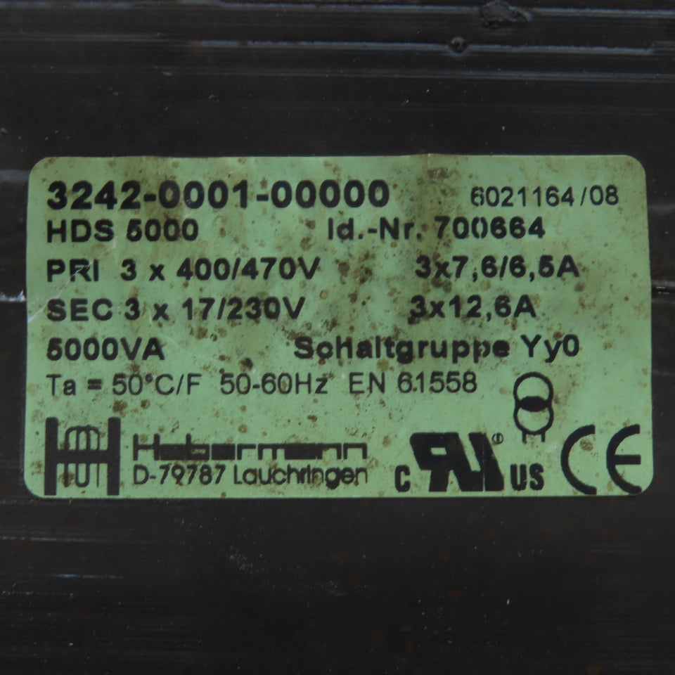 Habermann HDS 5000 400/470V Pri 17/230V Sec 5000VA Transformer