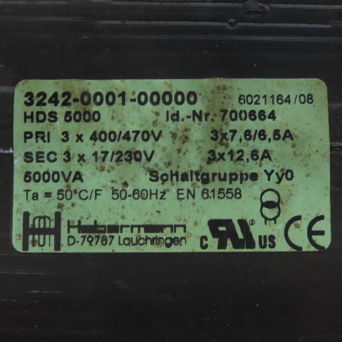 Habermann HDS 5000 400/470V Pri 17/230V Sec 5000VA Transformer