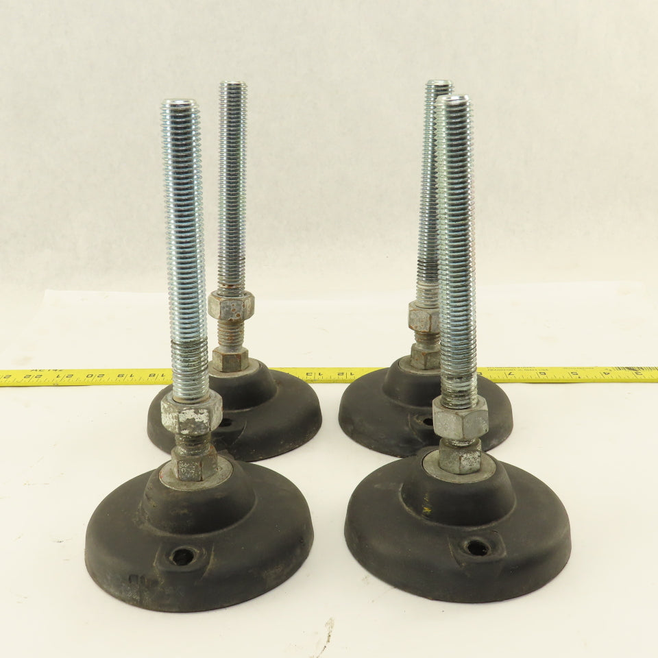 5" Thermoplastic Light Duty Table Leg Leveler Riser Foot Pads Lot Of 4