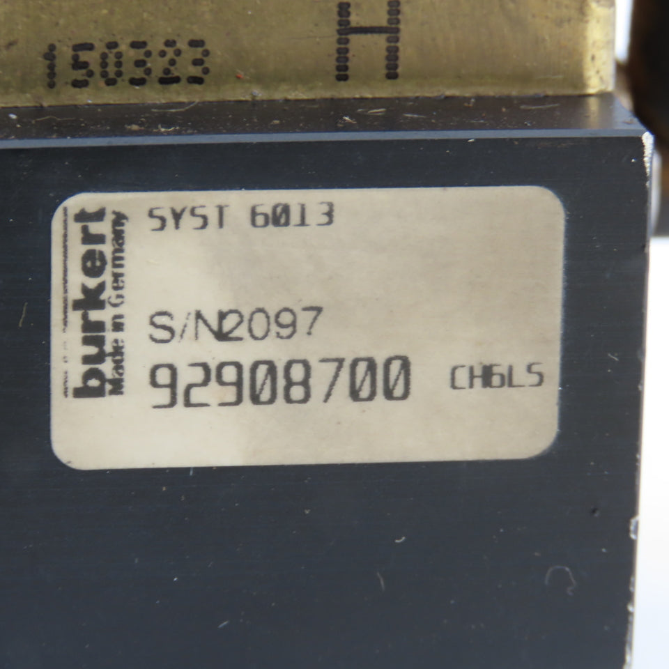 Burkert 92908700 24VDC Solenoid Valve Bank 1-50 Bar 0-10 Bar