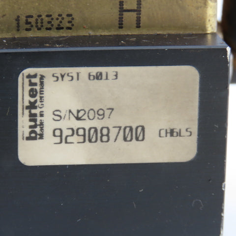 Burkert 92908700 24VDC Solenoid Valve Bank 1-50 Bar 0-10 Bar