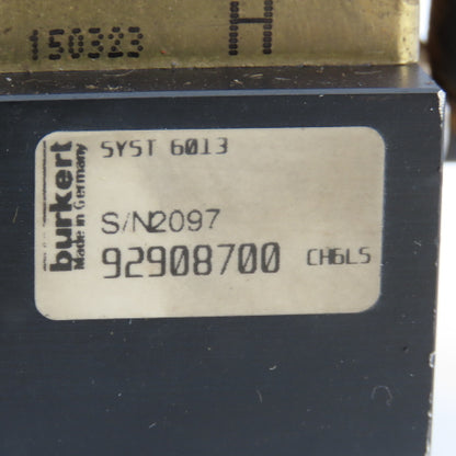 Burkert 92908700 24VDC Solenoid Valve Bank 1-50 Bar 0-10 Bar