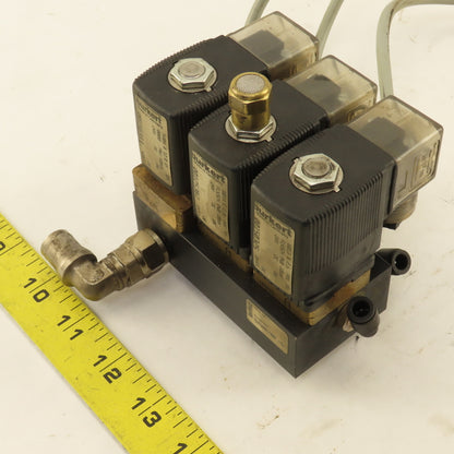 Burkert 92908700 24VDC Solenoid Valve Bank 1-50 Bar 0-10 Bar
