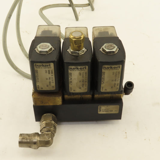 Burkert 92908700 24VDC Solenoid Valve Bank 1-50 Bar 0-10 Bar