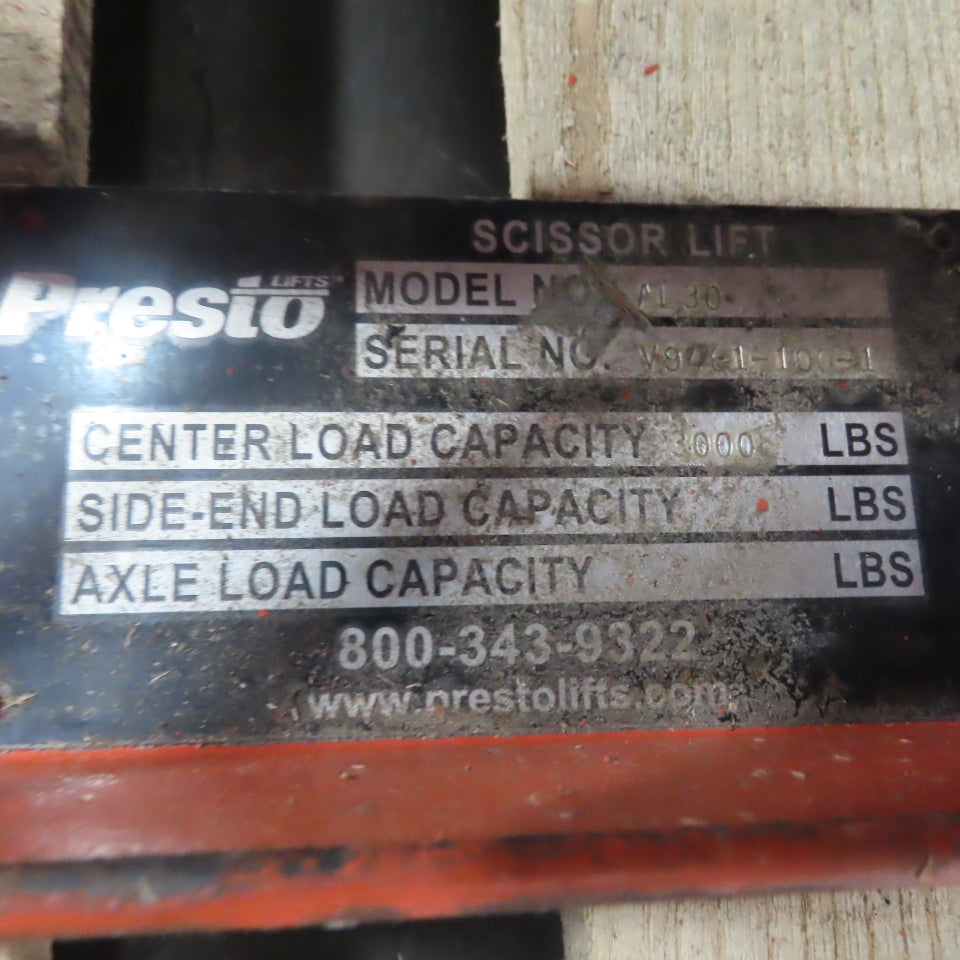 Presto AL30 1500 LB Accuload Positioner Pneumatic Lift 43" Turn Table