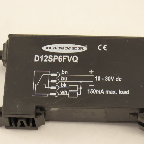 Banner D12SP6FVQ ITETA1.53S Fiber Optic Sensor W/ Pigtail 36" Long